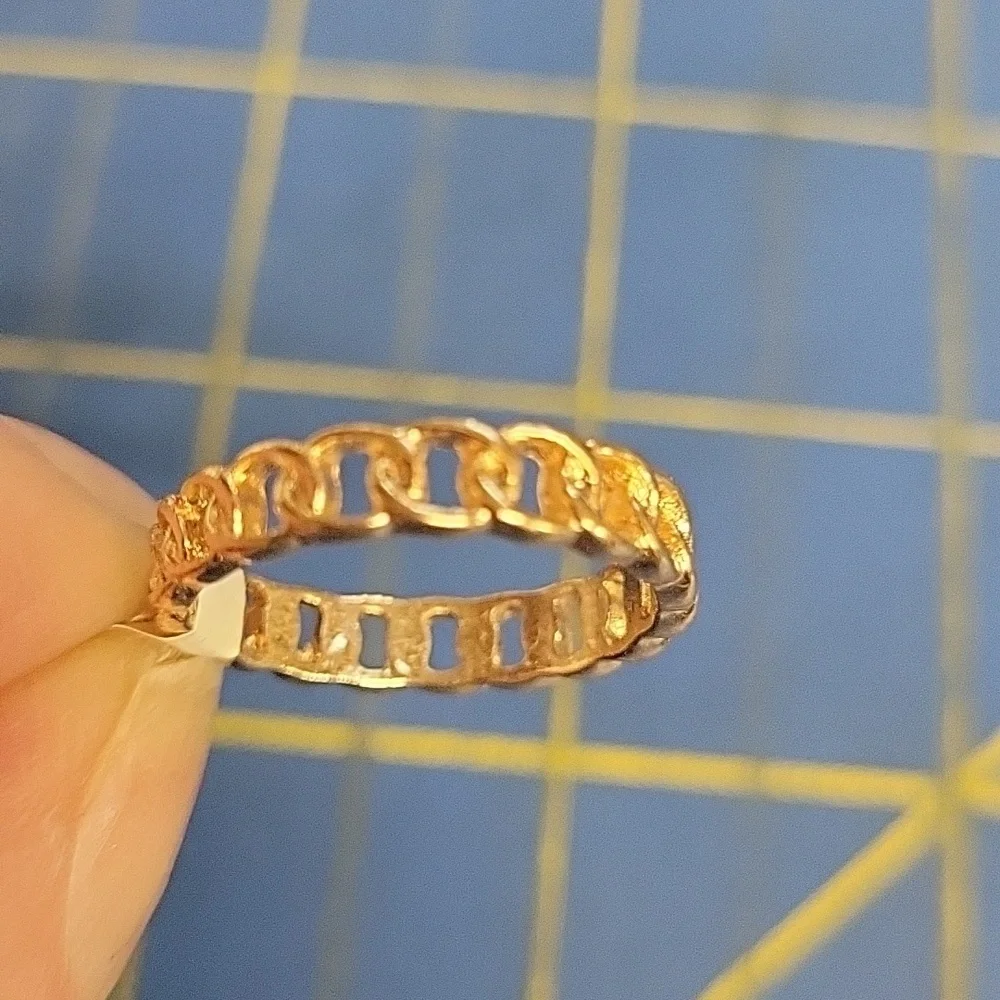 Gold Tone Chain Link Ring 7